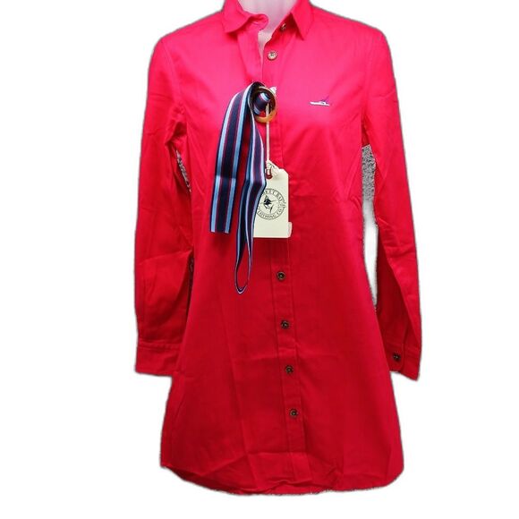Jarret Bay Clothing Co. Button Down Midi NWOT. Woman's XS. 100% Cotton. Red..... - Picture 1 of 11